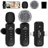 Pavlleen Microfono Wireless, per iPhone/Android/PC microfono wireless professionale, cancellazione del rumore, mini microfono, per registrazione video/streaming live/intervista/TikTok