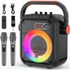 JYX Karaoke con 2 Microfono per la festa in casa, Casse Karaoke Professionale Completo Portatile Altoparlante Supporto Bluetooth/USB/TF/AUX/FM/TWS