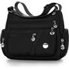 LassZone Borse a tracolla da donna in nylon impermeabile borsa a tracolla leggera tote borsa multi tasca borsa messenger borsa da viaggio per casual lavoro scuola, Rosa, Medium