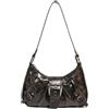 LOXOMU Piccola borsa a tracolla punk da donna, stile punk Y2K, borsa hobo in morbida pelle PU per uso quotidiano, Caff, small