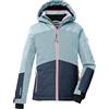 killtec Bambine e ragazze Giacca da sci/giacca funzionale con cappuccio e paraneve KSW 196 GRLS SKI JCKT, dunkel himbeere/schwarz blau/hell himbeere, 176, 43486-000