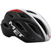 MET Blanco/Negr/Rojo M 52-59, Casco Idolo Opaco (52/59) Unisex-Adulto, Bianco/Nero/Rosso