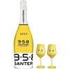 Santero 958 Extra Dry Millesimato Magnum 1,5 Litri Con 2 Bicchieri Gialli Fluo