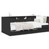 Keyroto Divano Letto con Cassetti Nero 75x190 cm in Legno Multistrato, Divani Economici, Divano Letto 2 Posti, Divani Letto, Divano Letto Economico