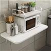 Shally Dogan Tavolo da Parete Pieghevole 80 x 40 cm in Legno Bianco, Scaffale a Muro Richiudibile Salvaspazio Versatile, Scrivania Porta Pc, Tavolino da Pranzo, Soggiorno, Salotto, Bagno, Cucina