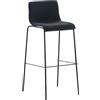 CLP Sgabello Bar Hover in Stoffa I Sgabello Alto Design 4 Gambe in Metallo I Sedia Sgabello Impilabile con Schienale, Colore:Nero, Colore del Telaio:Nero