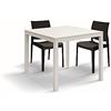 KONTE.DESIGN Tavolo RAVENNA in legno bianco anticato e struttura in metallo bianco 80x80 cm