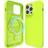 oakxco Custodia in silicone per iPhone 14 Pro, compatibile con ricarica wireless magnetica Magsafe, sottile e sottile in morbido gel di gomma con magnete, cover in TPU opaco per donne e uomini, verde