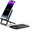 JSAUX Supporto Telefono Scrivania Metallico, Portatile Porta Cellulare da Tavolo Regolabile, Accessori Telefono Viaggio Compatibile con iPhone 16 15 14 Pro Max Samsung S24 S23 Ultra A53 Kindle-Nero