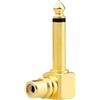 Greluma 1 Pezzo RCA a TS 1/4 Adattatore convertitore audio, RCA femmina a 6,35mm mono maschio spina microfono, 90 gradi angolo retto connettore jack chitarra in rame placcato oro