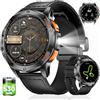 LIGE GPS Smartwatch Uomo 1,43 AMOLED,10ATM Impermeabile,Orologio Militare con Chiamate Bluetooth,Monitoraggio Altezza/Pressione e 180+ Modalità Sport per Android/iOS