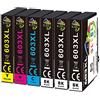 GLEGLE 603 XL Cartucce d'inchiostro Compatibili per Epson 603XL Sostituzione con Expression Home XP-2100 XP-2105 XP-2150 XP-3100 XP-3105 XP3150 XP-4100 XP-4105 WorkForce WF-2850 WF-2810 WF-2830 WF2835