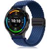 PaceBid 22mm Intrecciato Cinturino per Garmin Venu 3 45mm/Forerunner 265/255 Music/Venu 2, Nylon Magnetico Elastico Watch Band per Amazfit Balance/GTR 4/GTR 3/Huawei Watch GT 5/GT 5 Pro 46mm - Blu