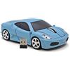 DAY DAY HAPPY mouse wireless USB 2.4GHz mouse per computer a forma di automobile con fari blu per PC portatile (Blue)