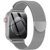 OULUOQI Cinturino Milanese per Cinturino Apple Watch 40mm 42mm 41mm 38mm | Compatibile con Apple Watch Series 12 11 10 9 8 7 6 5 4 3 2, SE 3 2 1 per Uomo e Donna, Magnetico, Regolabile, Acciaio