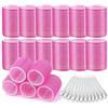 Norhogo Bigodini grandi ricci 24 pezzi, curlers senza calore, autoadesivi, arricciacapelli comb con 12 mollette per diverse lunghezze di capelli per capelli lunghi e capelli corti