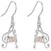 URONE Orecchini a clarinetto in argento Sterling con note musicali per clarinetto