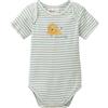 People Wear Organic Body manica corta in cotone bio Leone -col. bianco/ menta