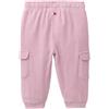 People Wear Organic Pantalone cargo baby in cotone bouclé - col. malva