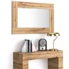 Mobili Fiver, Specchiera Rettangolare Evolution, 118 x 73 cm, Rovere Rustico, Specchio per Camera, Corridoio, Ingresso, Soggiorno, Made in Italy