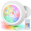 LyLmLe Faretto LED Ricaricabile, Luci Piscina Sommergibili RGBW IP68 Impermeabili con Telecomando, Fino a 40 Ore, 15cm Luci Magnetiche Subacquee Colore per Piscina Fuori Terra Interrate, Hot tub