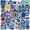 LYLSDSB Evil Eye Sticker 50 pezzi impermeabili estetici blu adesivi per computer portatile, scrapbook snowboard, paraurti, bottiglie d'acqua, skateboard, computer, auto, vinile, nazar, adesivi per adulti e
