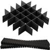 Hantoc 12 Pezzi Divisori per Cassetti Regolabili, Divisori per Cassetti in Plastica Organizzatore per Cassetti Separatori per Cassetti per Ufficio, Bagno, Cucina o Camera da letto 32.4 x 7cm Nero
