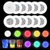 Nodcows 12 Pezzi Sottobicchieri a LED Adesivi Luci D'atmosfera con 6 Luci Colorate e 6 Luci Bianche Frette, Autoadesivi Sottobicchiere a LED per Bevande Caffè Bottiglie Feste Matrimoni Bar