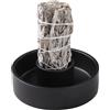 BEYLAB Porta incenso salvia Salvia bianca per porta bastoncini di incenso in ceramica, porta Palo Santo, ciotola incenso, candele, sbavature, decorazione minimalista per bruciatore (Nero)