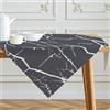 Kiatuniya Tovaglia Grigio e Bianco Moderna Tovaglia in Marmo Texture Astratta Lino Tavolo da Cucina Decorazione Interni Inverno Primavera Festa Decorazione 100 x 100 cm