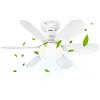 BuzzoXerex Ventilatore da Soffitto Con Luce e Telecomando, Lampadario con Ventilatore da Soffitto, E27 Plafoniera Led Soffitto Super Silenziosa, Velocità, Luminosità, Memoria, Tempistica (52CM)