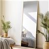 LunaMirror Specchio da terra parete lungo 52x161 CM grande intero specchio da parete con cornice in Oro Alluminio, da appoggiare o da appendere, per soggiorno, camera da letto, ingresso, corridoio