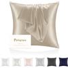 Poligino Federe Cuscino Seta 65x65cm - 22 Mamme 100% Naturale - per Pelle e Capelli - Anticrespo e Antiaging - OEKO-TEX - Letto 1pz Champagne