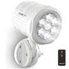 ASOFTY Rilevatore di movimento esterno a batteria faretto con telecomando, 6 LED wireless a batteria 1000LM lampade spot, IP65 impermeabile lampada di sicurezza giardino garage interno esterno
