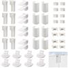 IETWATE 8 Set di 48 Pezzi Accessori per Tende Plissettate, Ricambio per Tende Plissettate di DIY, Ricambio Plissettato Senza Fori, Morsetti Plissettati Autoadesiva, per Persiane e Finestre