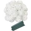 Rikyo Set di 50 teste di garofano in seta artificiale con steli, riempitivi per vasi per decorazioni per la casa, matrimoni, feste di compleanno, Corsage di fiori da polso(bianco puro)