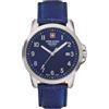 Swiss Alpine Military Orologio da uomo analogico al quarzo 7011.1 in pelle, Blu/Argento/Blu - 1535sam, cinghia