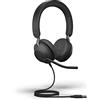 Jabra Evolve2 40 SE - Cuffie stereo con cancellazione del rumore, dotate di tecnologia di chiamata a 3 microfoni e cavo USB-A, certificazione MS Teams, funziona con tutte le altre piattaforme, colore