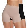 WOWENY Pantaloncini Intimo Donna Vita Alta Intimo Modellante Mutande sotto Vestito Sottogonna Anti-sfregamento Culotte Corti Confezione da 2