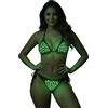 exciting Lives Lingerie da donna che si illumina al buio, lingerie sexy e cattiva, per coppia, regalo d'amore per San Valentino, anniversario, compleanno, festa, colore rosso, Rosso, Etichettalia