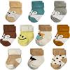 GENTABY Calzini unisex per neonati, in cotone, 10 paia di calzini per neonati, da 0 a 6 mesi a 1 a 3 anni, calzini spessi per l'inverno, multicolore, 6-12 Mesi