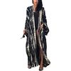 YouKD Maxi Kimono Abito Boho Cardigan Accappatoio Spiaggia Copri Bikini Accappatoi, E nero, Taglia unica