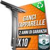 Assure Aura Pack 10 Ganci Tapparelle Avvolgibili - Ganci in Acciaio per Tapparella PVC e Alluminio - Ricambi Resistenti Compatibili con Sistemi Manuali e Motorizzati - Facile Installazione