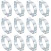 PATIKIL 10pz 28-31mm Set Fascette Stringitubo Doppio Orecchio, Fascette Metalliche Morsetti Tubi Acciaio Zincato per Collegamenti Raccordi Tubi Gas Auto, Tono Argento