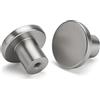 LONTAN 4 pomelli per mobili in acciaio inox, rotondi, per armadietti, armadi, cassetti, colore argento, spazzolato, per bagno, camera da letto