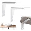 xiruiubao Staffe per Mensole Pesanti,1 Coppia Reggi Mensola da Muro,Staffe a L,Supporti per Mensole,Reggimensola 90 Gradi per Staffe A Parete,Mobili in Legno,Bianco,8 Pollici/19cm