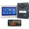 GOLIATH Basic Videocitofono con 2 monitor da 7, sistema a 2 fili, campanello da incasso con videocamera, apriporta e suoneria, per casa singola, facile installazione, app per smartphone, AV-BLS-04U