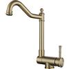 SJQKA Rubinetto Cucina Pieghevole Sottofinestra,Rubinetto Acqua Calda E Fredda Per Lavello Da Cucina,Finestra Con Apertura Interna, Girevole Acciaio Inossidabile 304 (Oro spazzolato)