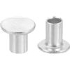 QUARKZMAN 100pz Rivetti Semitubolari, 5mm x 8mm Rivetti Semi-Tubolari Testa Piatta Tonda Alluminio Rivetti con Perno Metallo per Riparazioni Domestiche Industriali, Argento