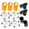 POWERTEC 70315 - Kit di raccordi per raccolta polveri da 2-1/2 con connettori, cancelli di scoppio e morsetti - Tre macchine